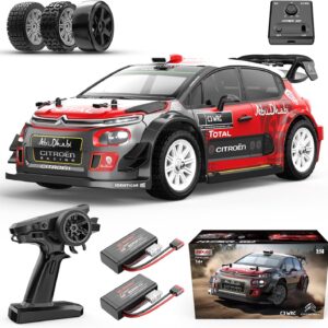 MJX Hyper GO 14303 1/14 Citroen C3 Fast RC Cars for Adults, Max 40mph Brushless RC Drift Car with Gyro, 4WD RTR High Speed RC Rally Car, 2 of 2000 mAh Drifting RC Remote Control Car for Adult